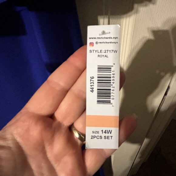 NWT R&M Richards Women's 2 Piece Lace Dress and Shrug Set SZ 14W - Picture 5 of 11